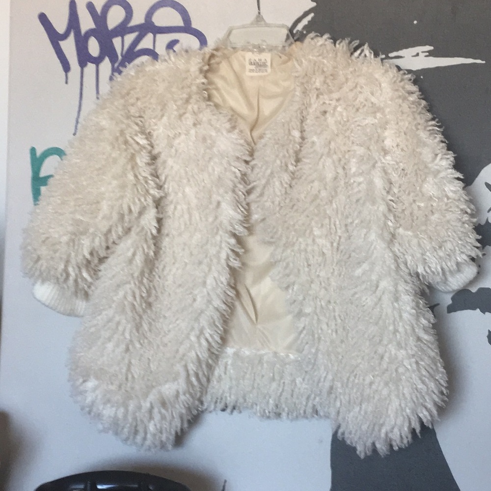 Zara Trafaluc Beige Faux Fur Jacket / Cover-Up